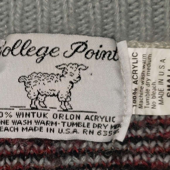 Vintage 1980s College Point Acrylic Sweater Southwestern Design Size Small (A3) - Picture 3 of 5
